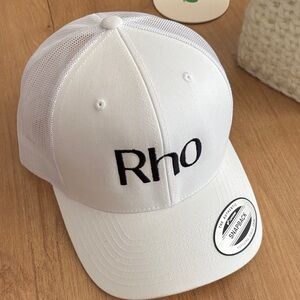 White Rho Snapback Hat with Mesh Back
